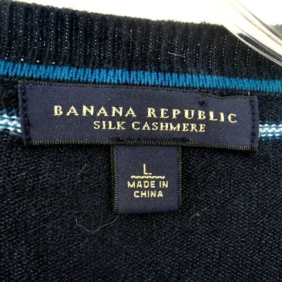 Banana Republic Men's L Silk Cashmere Striped - Picture 4 of 11